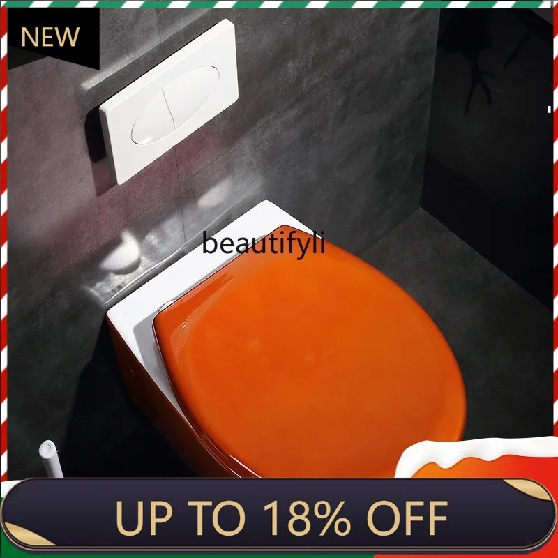 

Z189 Wall-Mounted Rose Gold Toilet for Home Use, Wall-Drain Colorful Toilet Seat