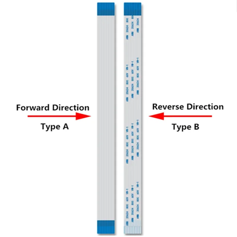 10pcs 10Pin FPC FFC Ribbon Cable, 0.5mm/1.0mm Pitch AWM 20624 80C 60V 6/10/15/20/25/30/40cm Forward Reverse