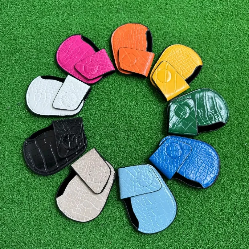 Golf Irons Cover With Strong Magnet Closure Colorful Iron Headcover Wedges Covers Solid 9 Colors PU Headcovers