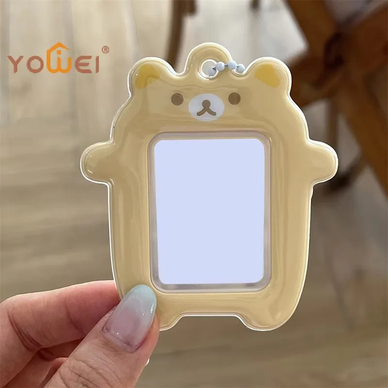 Latest 1Pcs Lazybear Photocard Student Card Case Rilakkuma 2 Inch Photo Card Holder Idol Photo Protector Ornaments Case