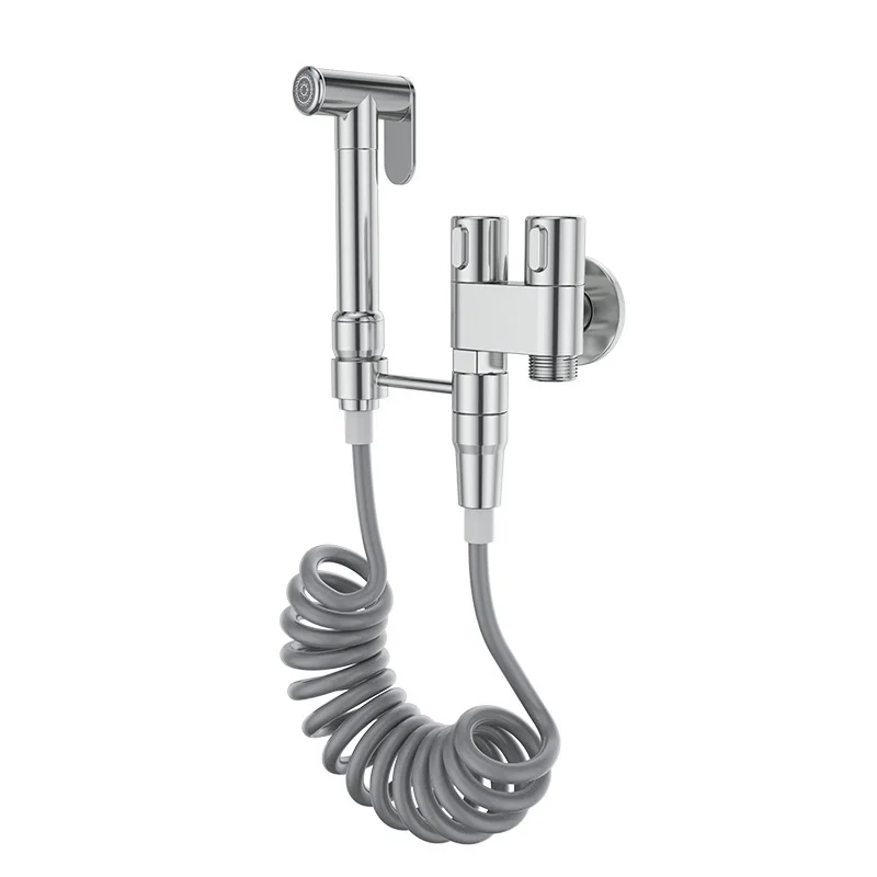 Imagem -03 - Cinza Bidé Pulverizador wc Armário de Bronze Frio Maneiras Válvula de Alta Pressão Latão Pulverizador Conector de Bronze 3m Mangueira Pvc Preto ou