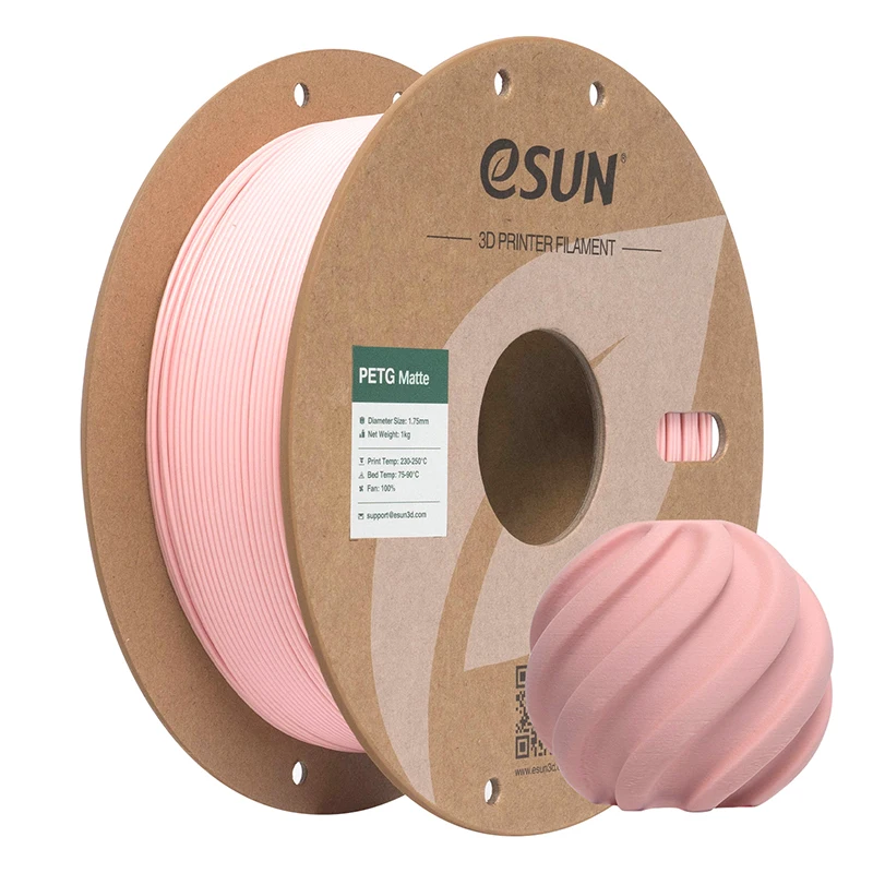 ESUN Matte PETG 2kg 3D-printfilamenten 1,75mm 1kg/rol Kosteneffectieve matte afwerking, instapmodel 3D-printmateriaal geschikt voor buitengebruik, snelle levering