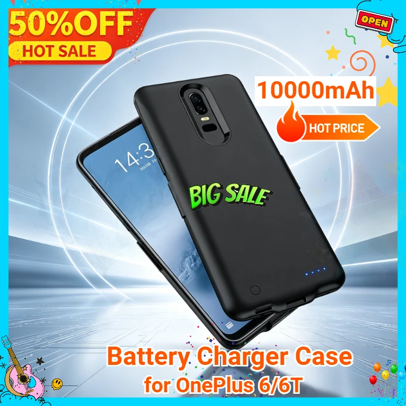 SWZY 10000mAh External Battery Charger Cases for OnePlus 6T Portable Charger Power Bank Cover Power Case for Oneplus 6 Charging