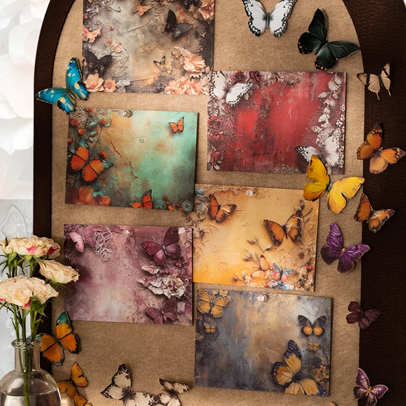 30 Sheets Colorful Butterfly Background Craft Paper, Vibrant Butterfly Patterns & Soft Backdrops, Thick Texture for Journal DIY