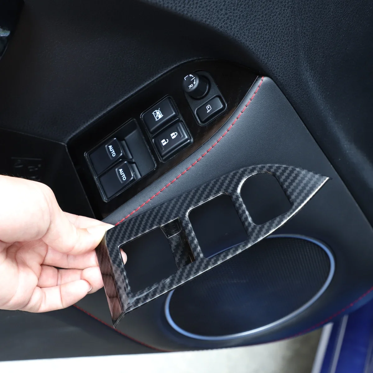 

For Toyota 86 Subaru BRZ 2012-2020 ABS Carbon Fiber Car Window Glass Lift Switch Control Panel Frame Trim Cover Car Accessories