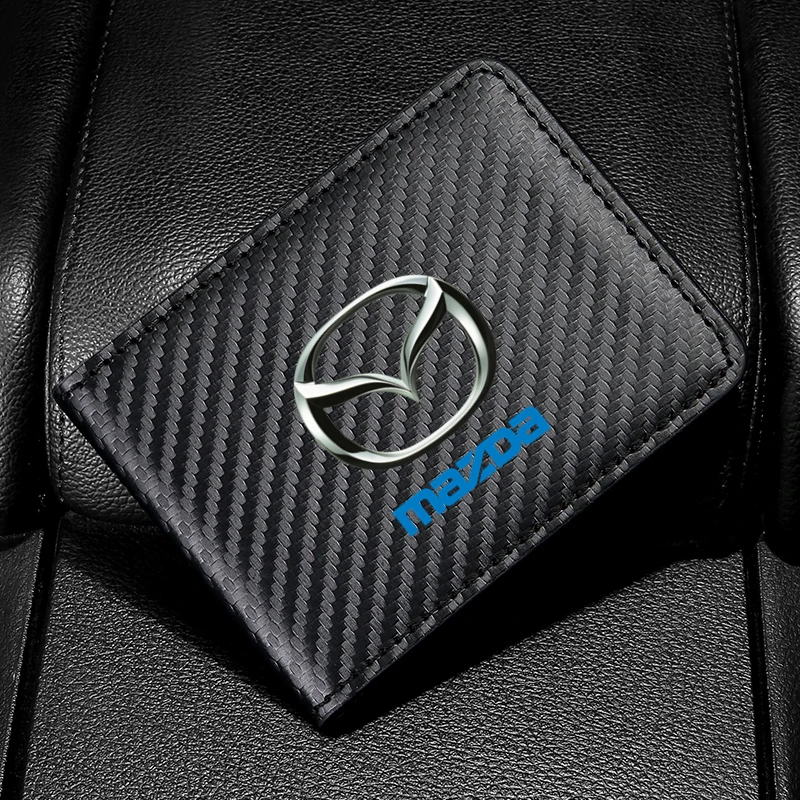 Caso de cartão de crédito de identificação de documento de condução de carro de fibra de carbono para Mazda 3 6 CX5 2 CX3 CX9 MX5 RX8 Axela Demio Atenza MS GJI GH BK MP