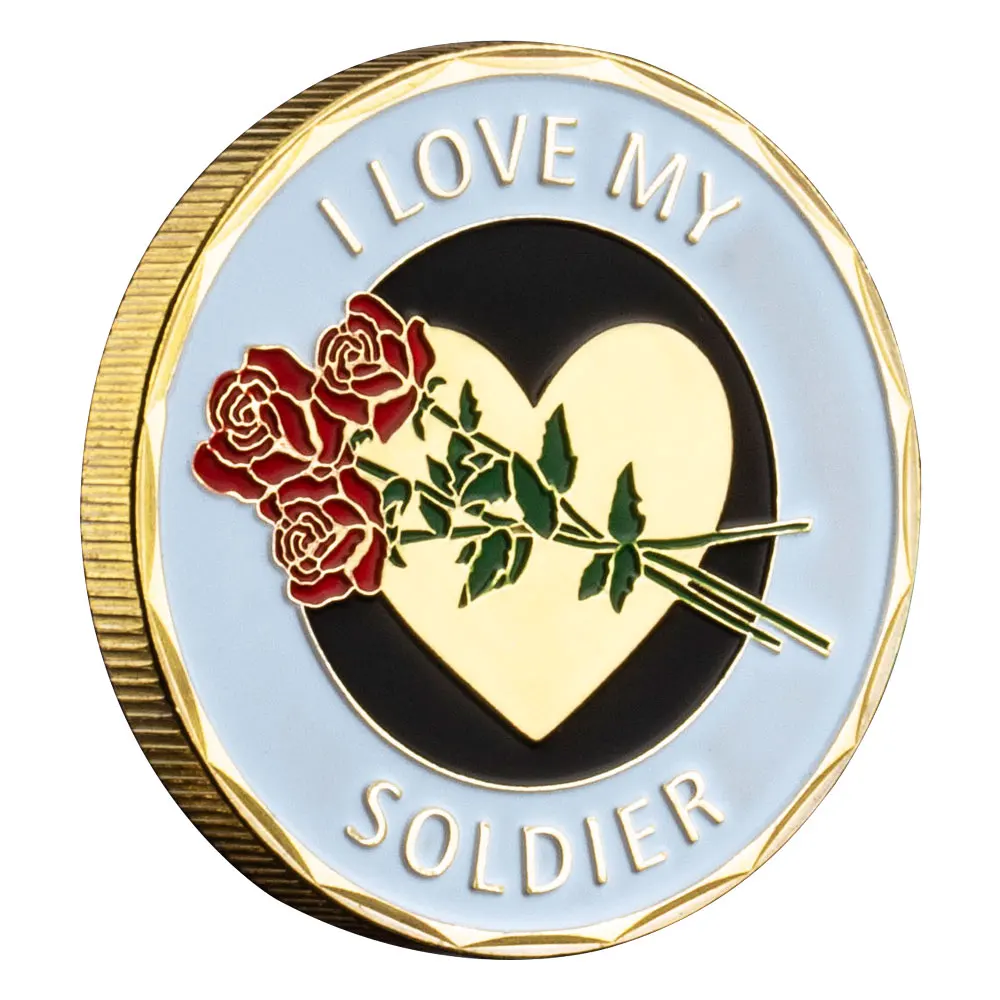 I Love My Soldier Military Silver Plated Souvenir Coin Best Gifts for Soldiers Golden Challenge Coins Home Decoration