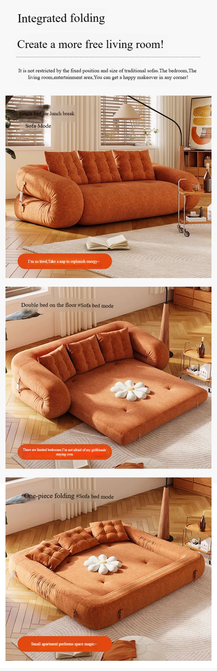 Luxury living room bed sofa combination set furniture modular design