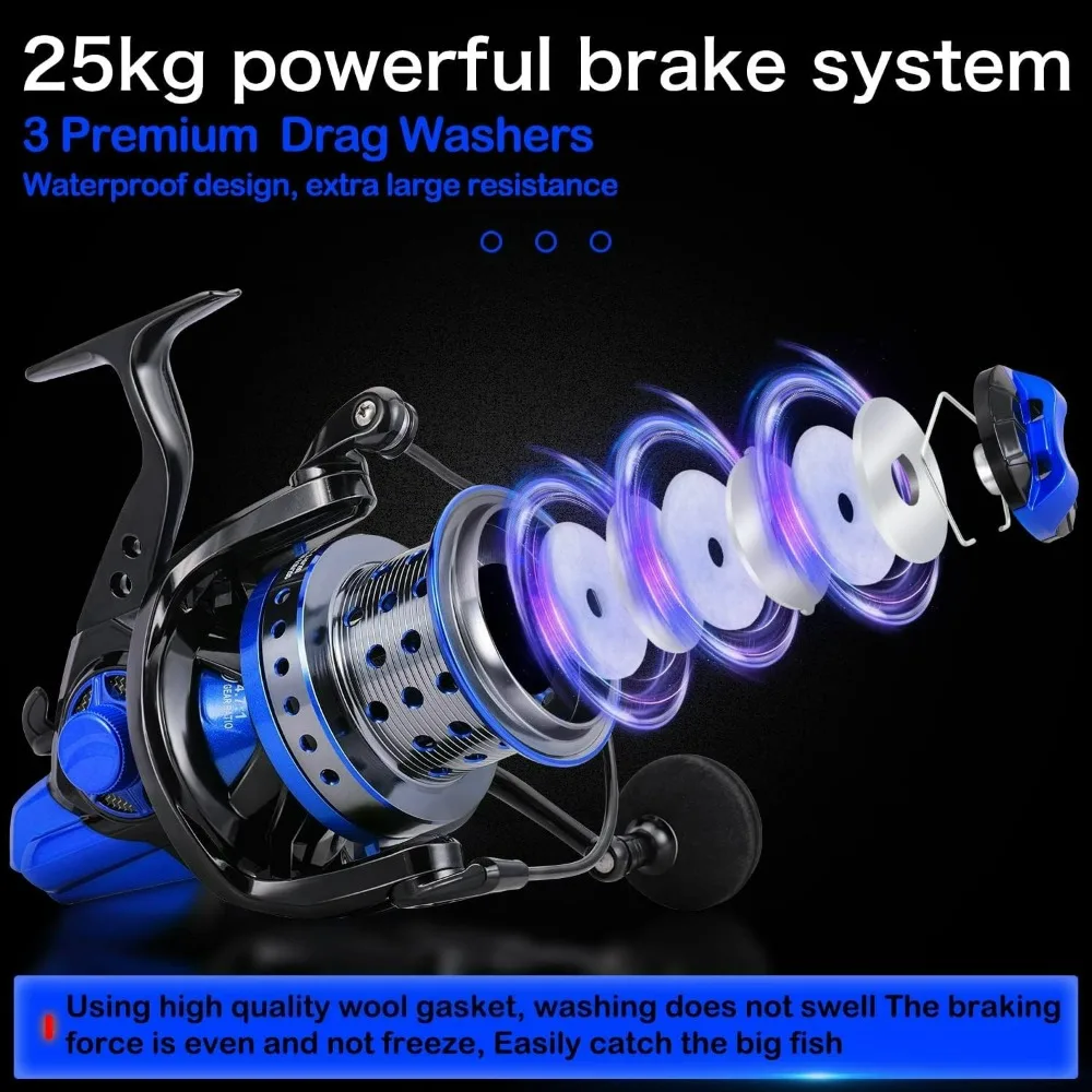 بكرات دوارة من سلسلة 10000 بكرات صيد لركوب الأمواج، فائقة النعومة وقوية مع CNC A