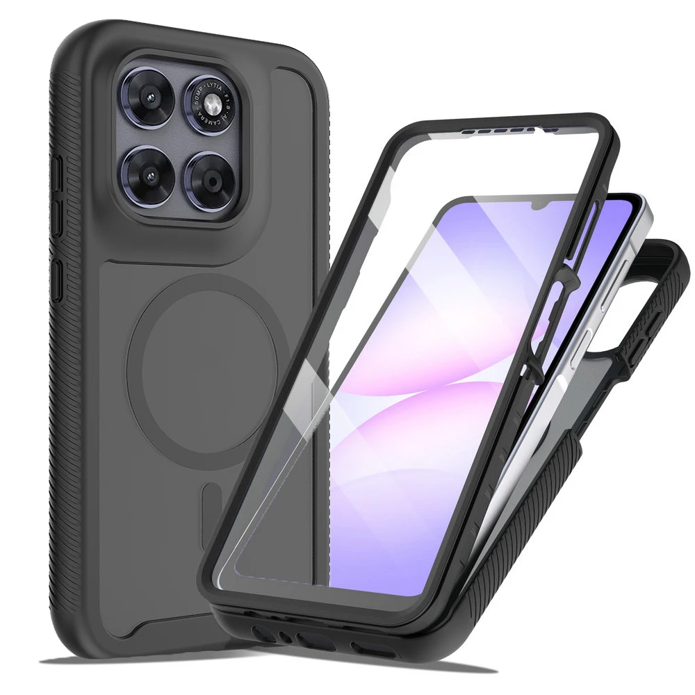 Stoßfeste Hülle mit magnetischer Rückseite 360-Grad-Schutz für Motorola Moto G87 G86 Power G56 G66J G67 G77 G17 G15 G35 G55 G06 G37 5G