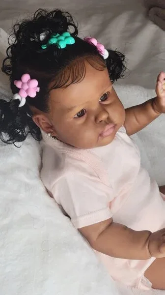 DLS Customized Limited Supply 22inch Reborn Baby Ellie Dark Skin African Baby With Different Dress Already Finished Doll