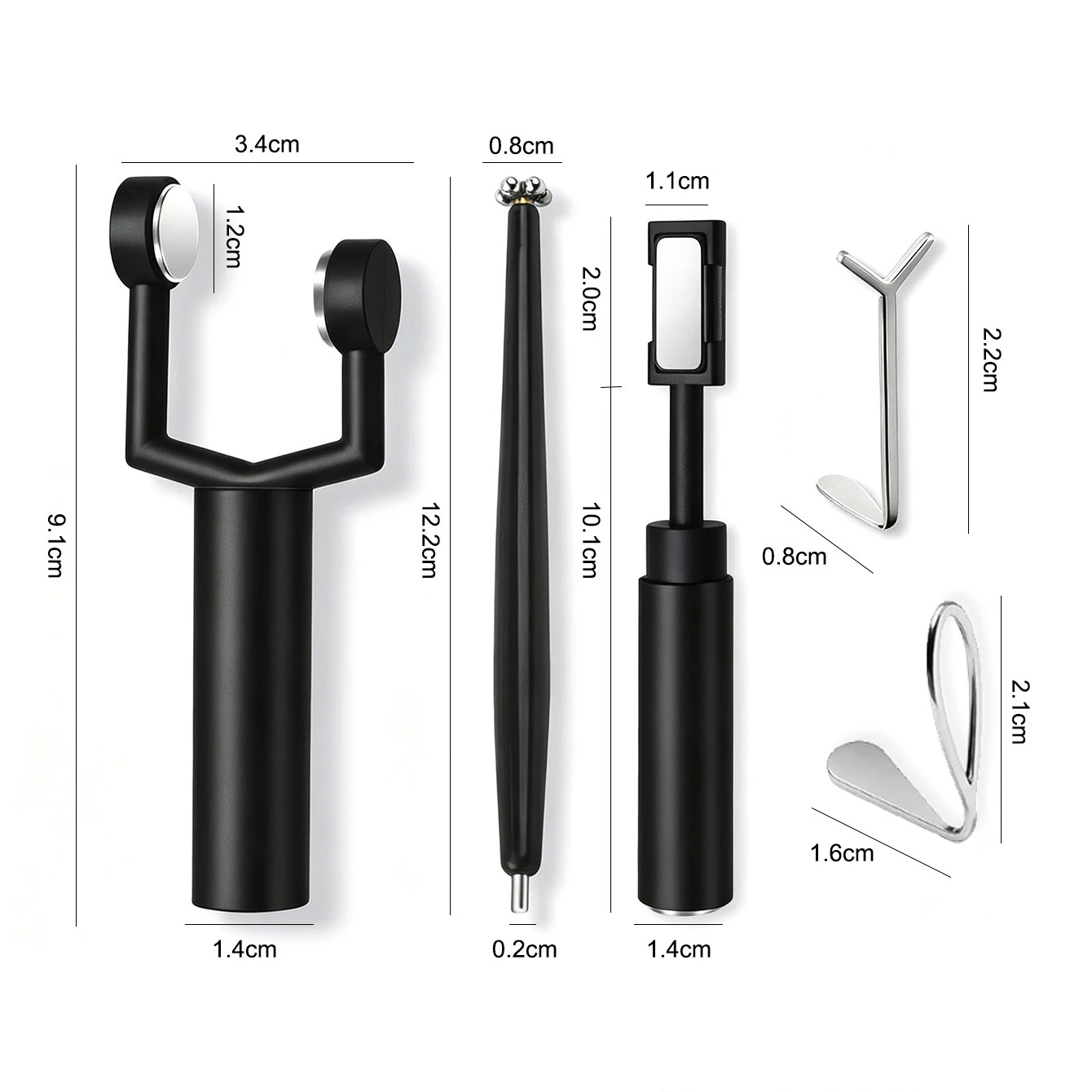 4-teiliges Nagelkunst-Magnet-Set, abnehmbarer Y-förmiger Magnetstift, doppelseitiger Katzenaugen-Magnet für Nagellack-Maniküre, magnetische Werkzeuge – Detail 4