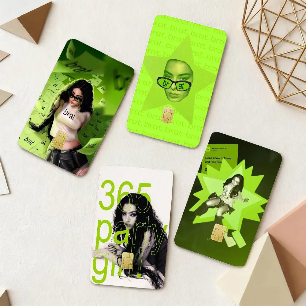 

Singer Charli Xcx 4pcs 1Set Film Skin for Debit Credit Bank Visa Card Decal Cover