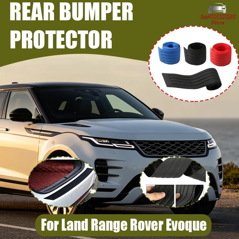 For Land Range Rover Evoque Car Trunk Door Sill Plate Protector Anti-Scratch Rear Bumper Guard Rubber Mouldings Pad Trim