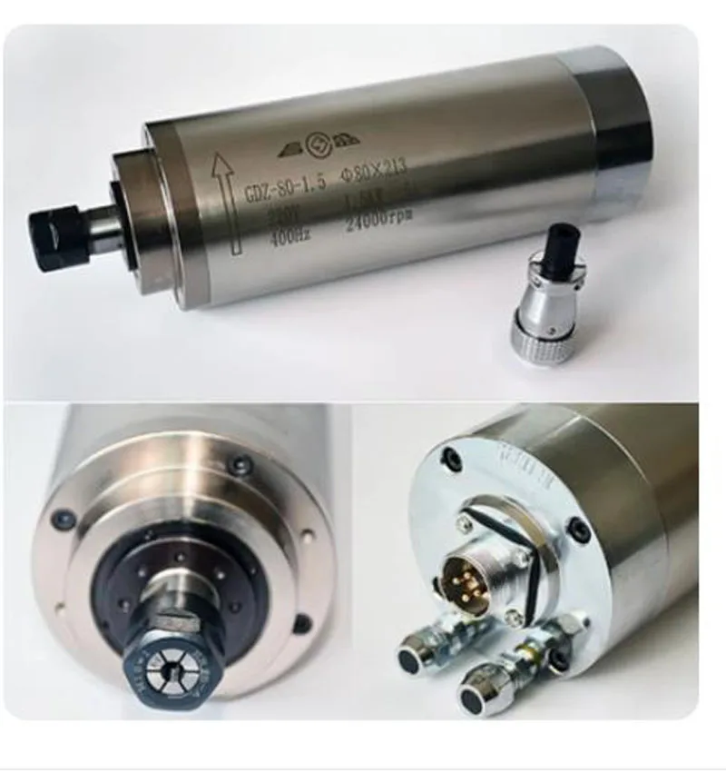 

1pc CNC 2 Bearings Water Cooled Spindle Motor 65X158-800W-ER11-220V 24000 Rev / Min CNC Engraving Machine Part High Qualit