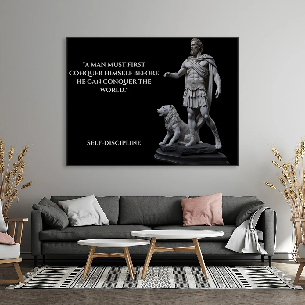 Motivational Entrepreneur Quotes Poster Black and White Sculpture Art Poster Inspirational Prints Vintage Canvas Painting