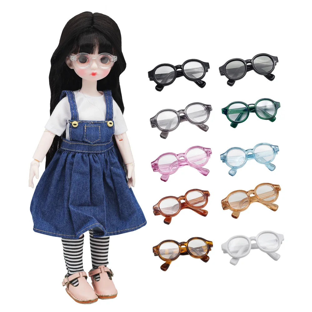 4.5cm szerokość okulary dla lalek 28cm sukienka dla lalek Up akcesoria składane okulary dla 1/6 Bjd Girls Play zabawka domowa