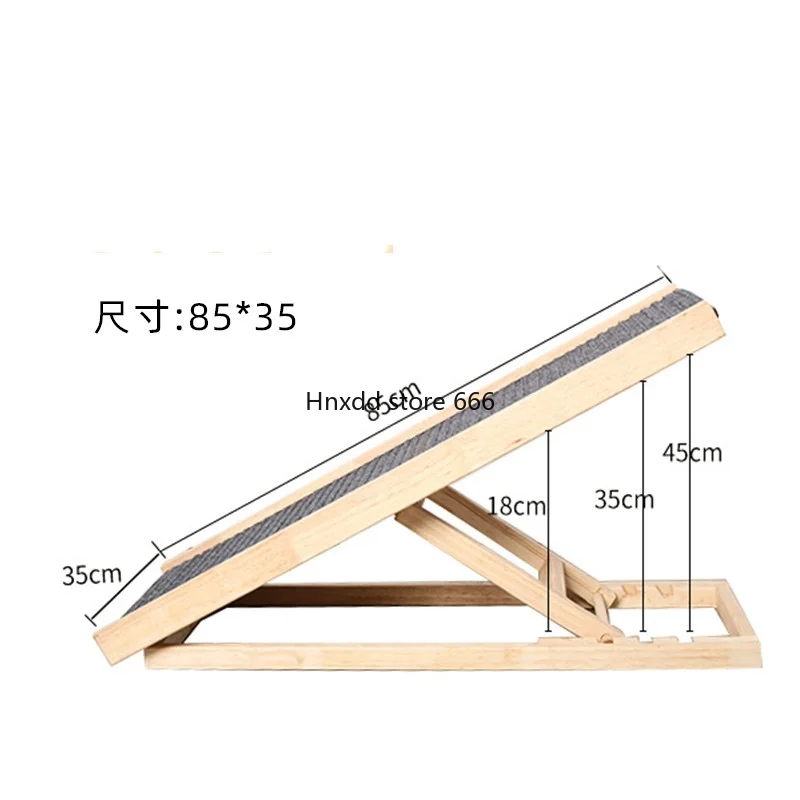 4 Levels Height Adjustable Dog Stair Wood Pet Ramp Non-Slip Thicken Carpet Pet Ladder for Dog and Cat Easy Step To Bed Truck Car