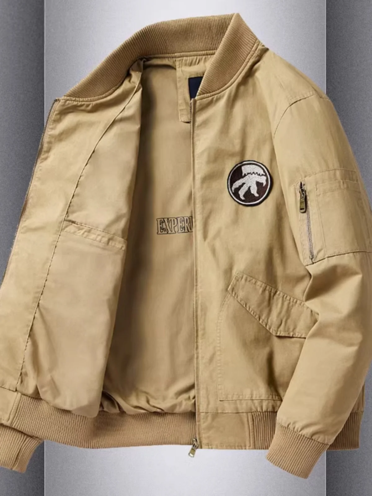 

Мужская бейсбольная куртка большого размера, осенне-зимняя, утепленная, повседневная, в американском стиле, свободного кроя, рабочая одежда, ретро-куртка-бомбер, молодежный тренд