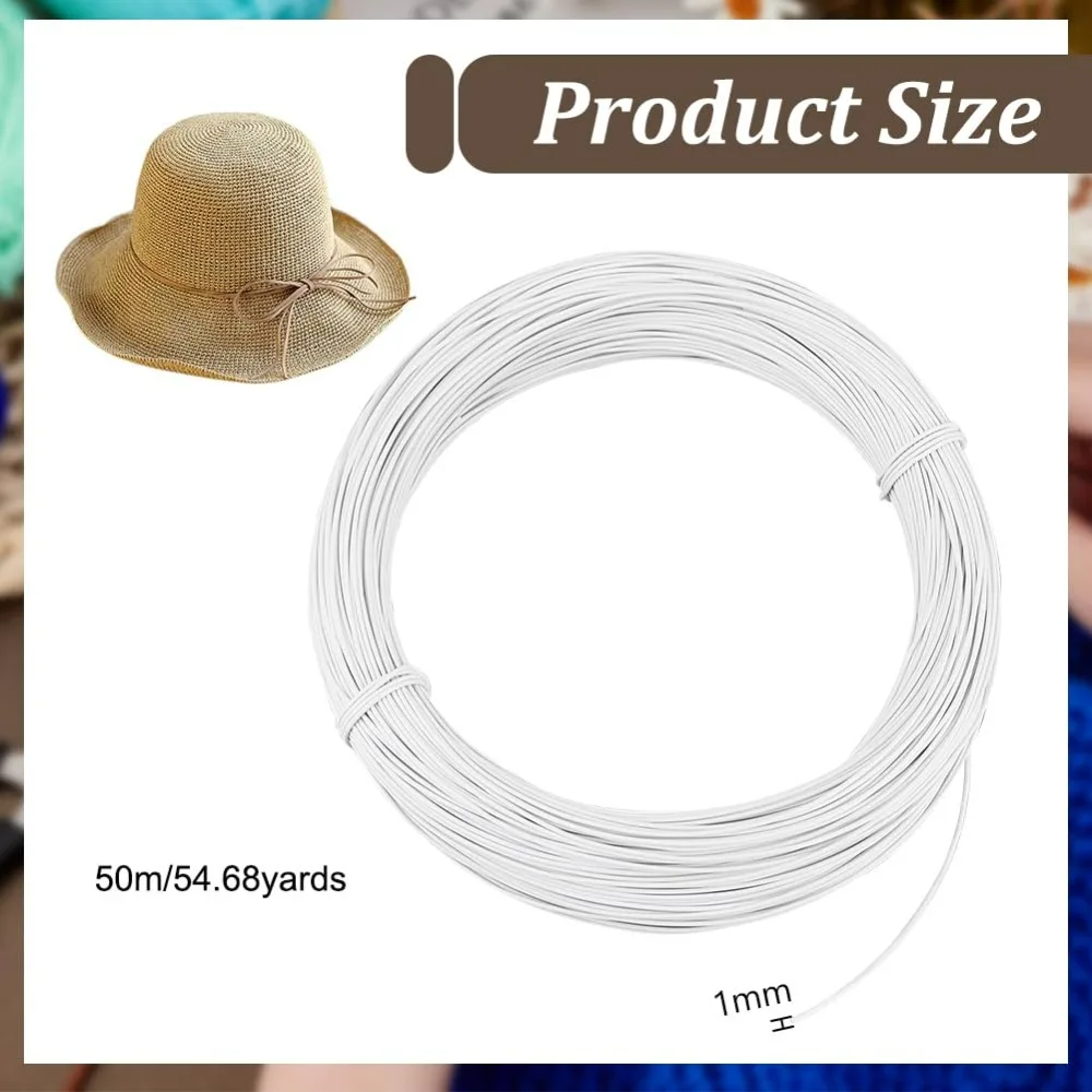 50m/54.7 Yards White Millinery Wire 1mm Diameter White Floral Wire Round Soft Millinery Wire PVC Covered Millinery Wire Iron
