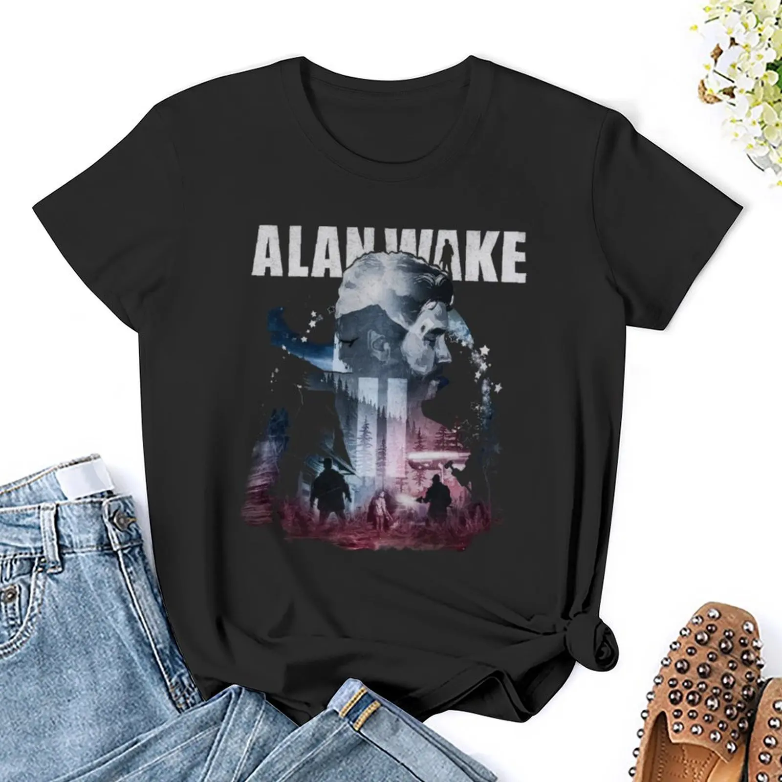 Alan Wake T-Shirt vintage clothes summer top clothes for woman