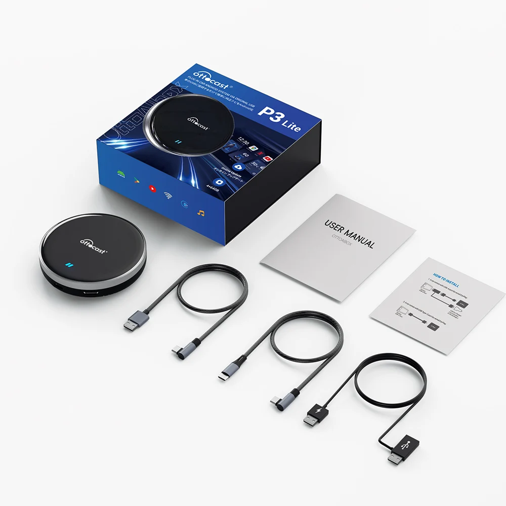 OTTOCAST P3 lite Ai Box 4+64GB Wireless CarPlay Android AI Box for