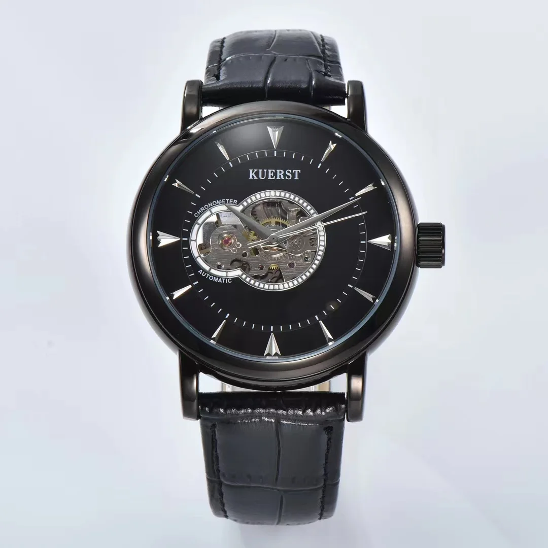 Cow leather brand watch Guys business watches officer watch briefly designed waterproof wristwatch