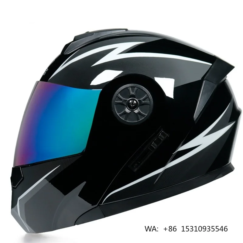 New Condition XL Full Face Motocross Helmet Cascos Para Moto/Casque Moto/Full Face Motorcycle Helmet Double Mirrored ABS Shell