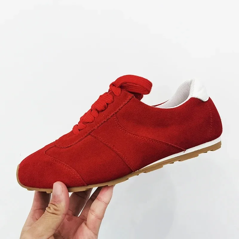 2026 New Women Shoes Cow Suede Sneakers Flats Platforms Cross-tied Fashion Sport Shoes Woman Comfort Casual Shoes Flats Sneakers