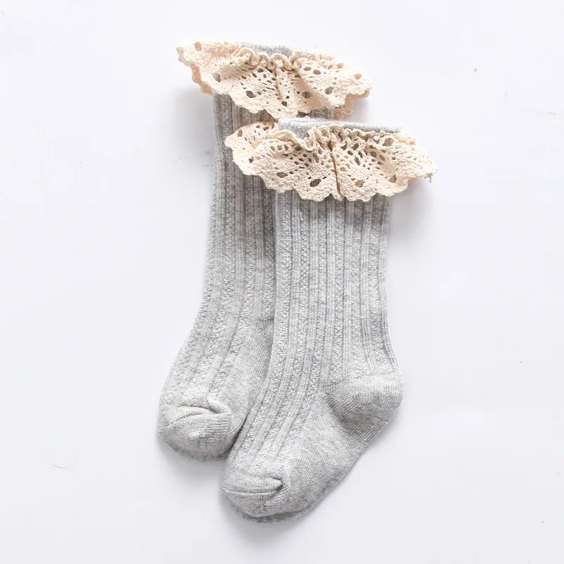 0 to 5 Years Baby Girls Socks Spring Autumn Striped Lace Princess Children's Long Sock Casual Sport Kids From For