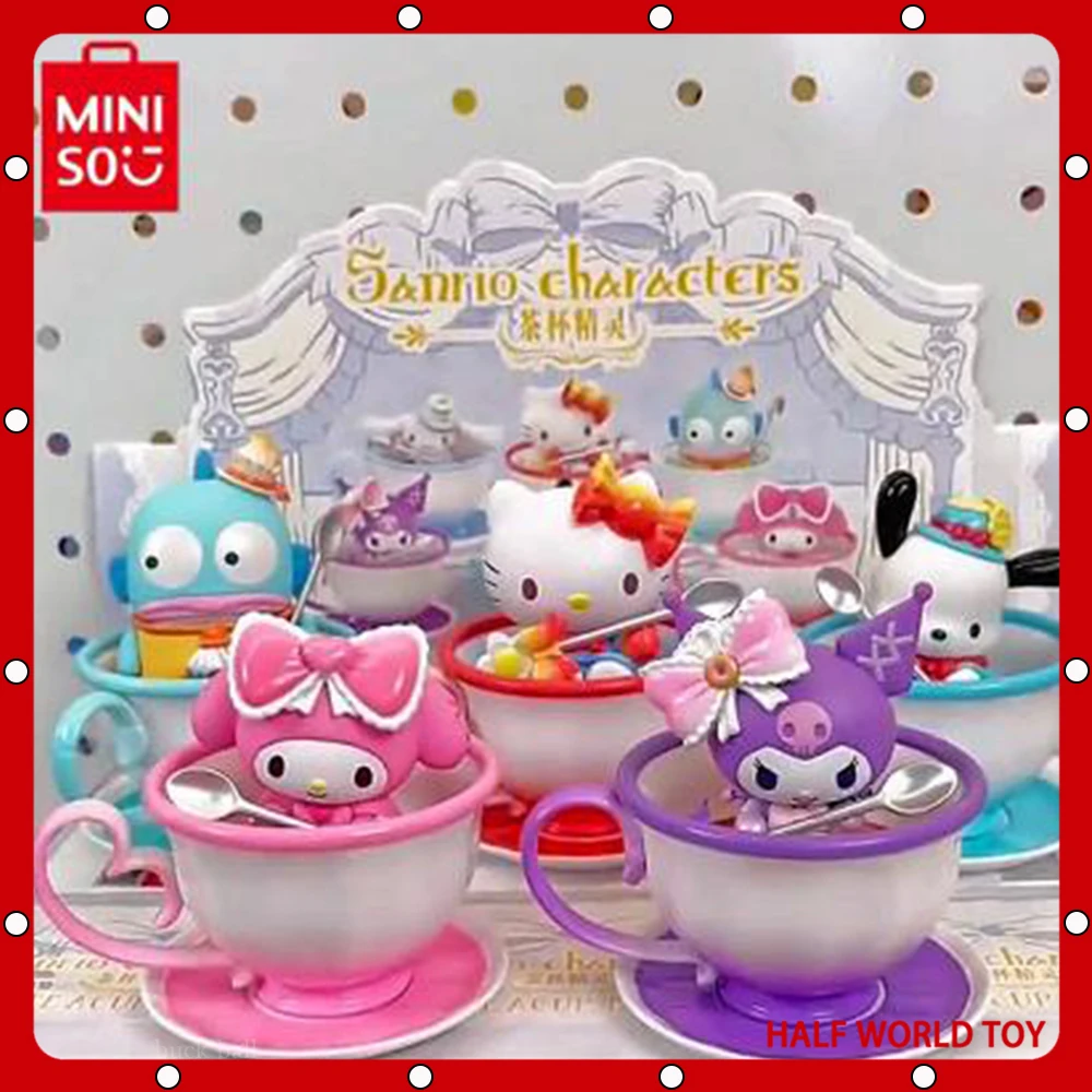 

New Sanrio Tea Cup Elf Series Anime Figure Kulomipacha Dog Figures Handmade Exquisite Desktop Decoration Toy Girl Gift