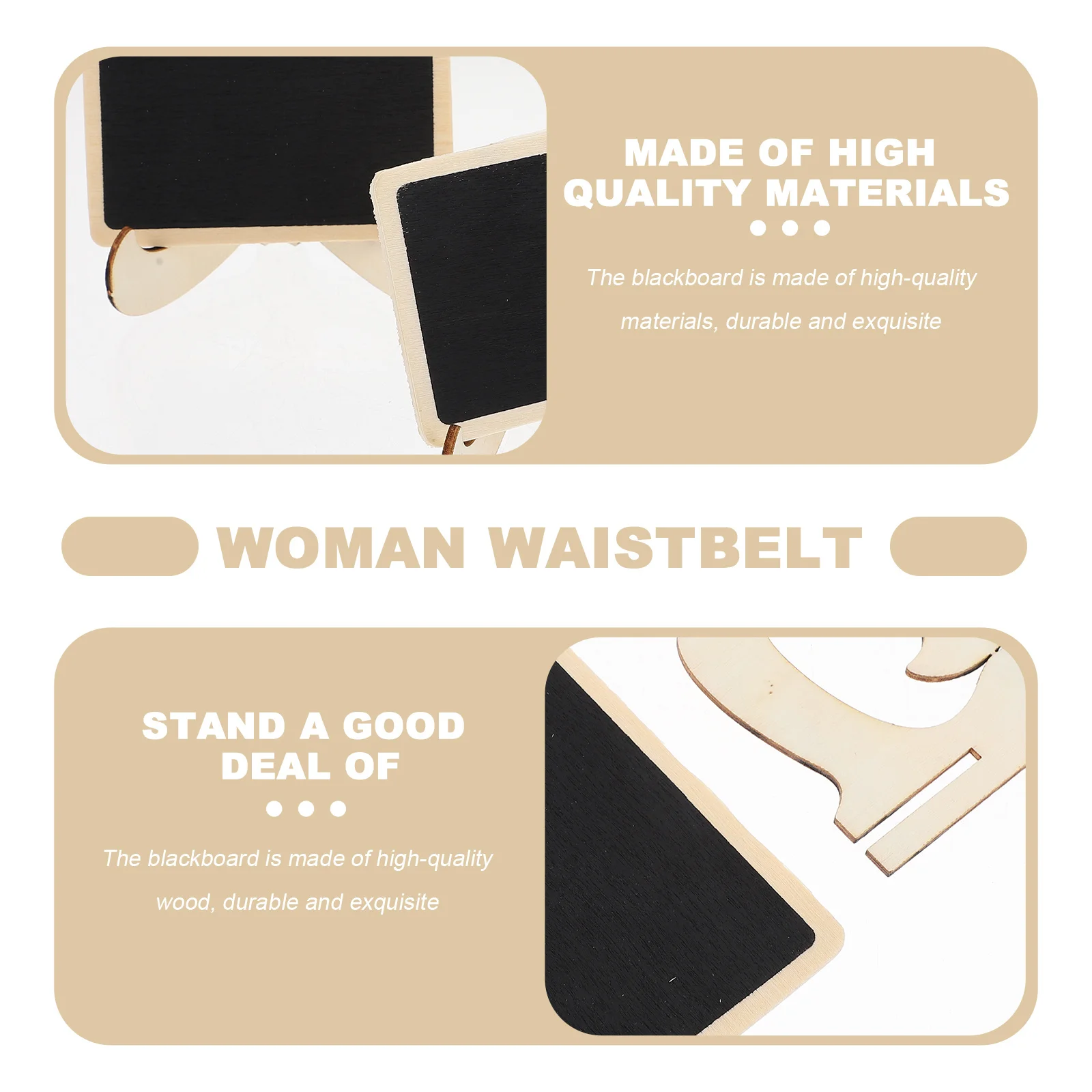 10Pcs Mini Wooden Chalkboards Erasable Desktop Message Boards Wedding Tabletop Signs Decorative Display Boards