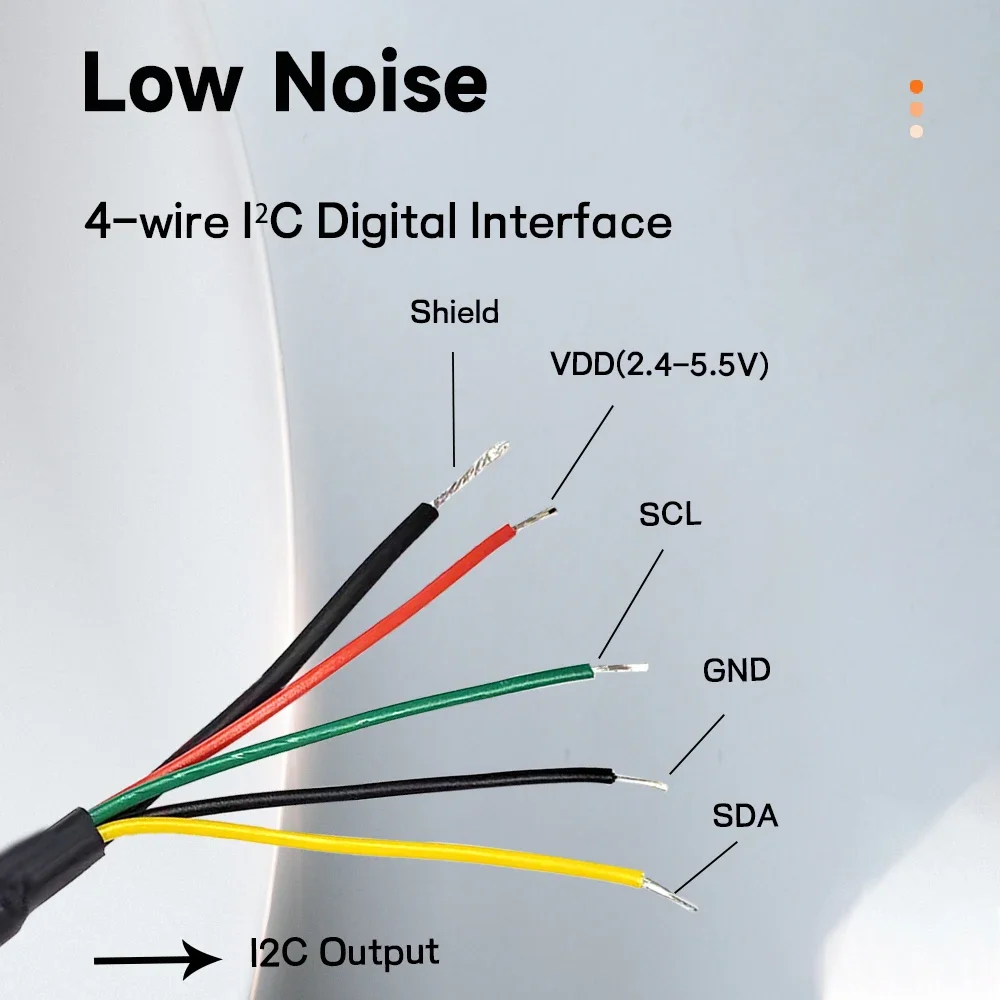 SHT40 SHT41 SHT45 Cyfrowy czujnik temperatury i wilgotności Moduł sondy OEM Osłona 5PIN Kabel 1M 2M 3M 5M Wyjście I2C 3.3V-5.5V — zdjęcie produktu 2