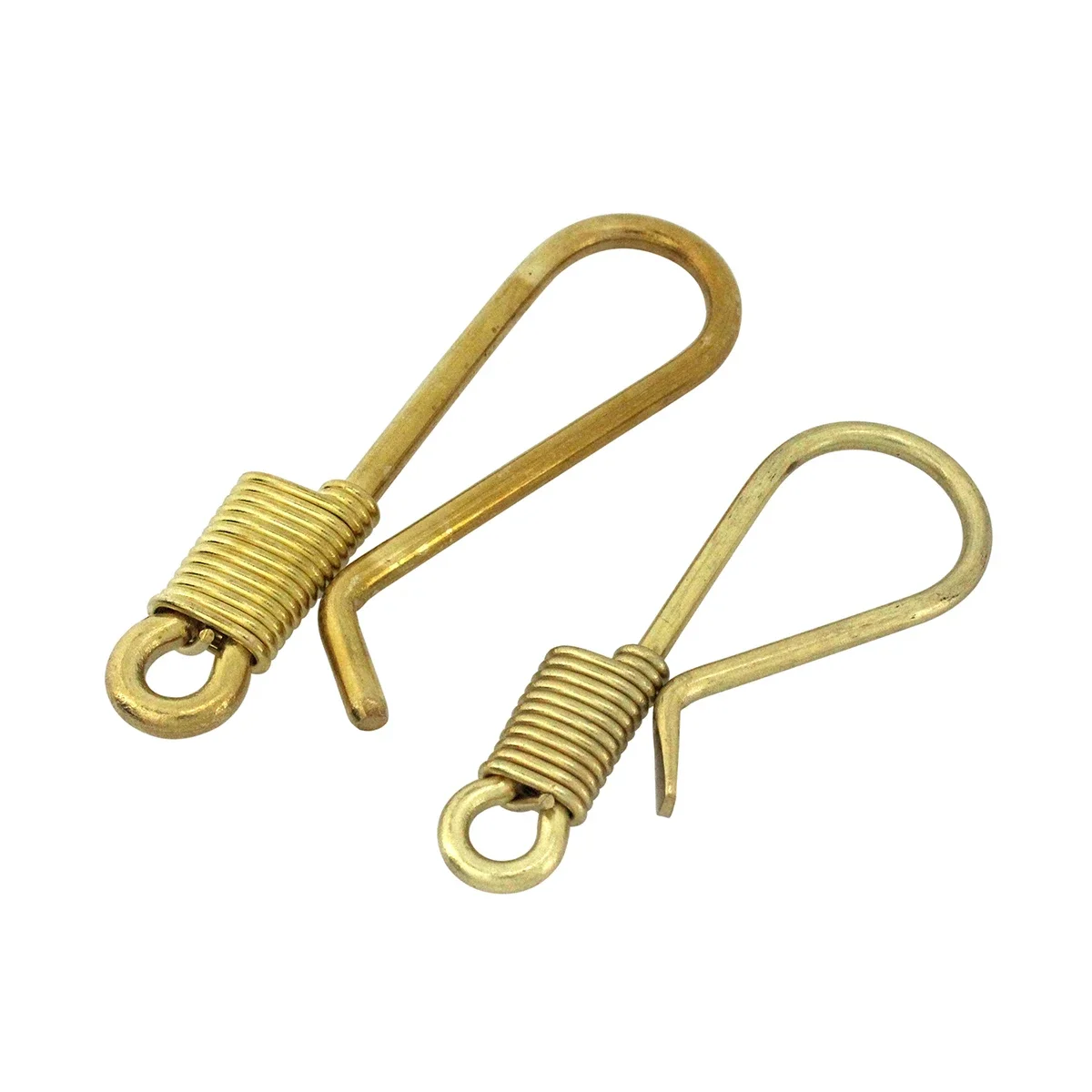 1pcs Solid Brass Cupronickel Retro Wire Winding Keychain Belt U Hook Fish Hook Fob Clip 2 Sizes Available