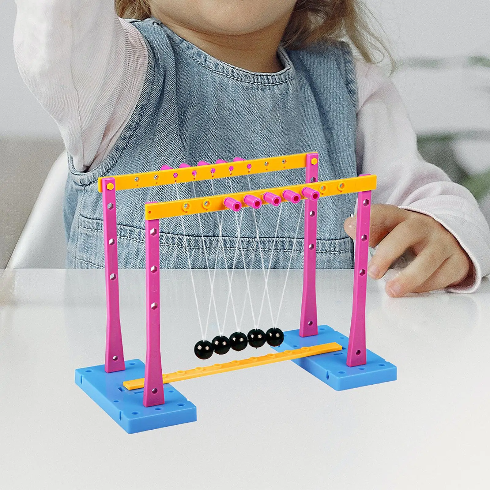 Square Newton Balls Energy Conservation Funny Physical Model Force Transfer Balance Balls Desk Decorations Newton Pendulum Balls view 5