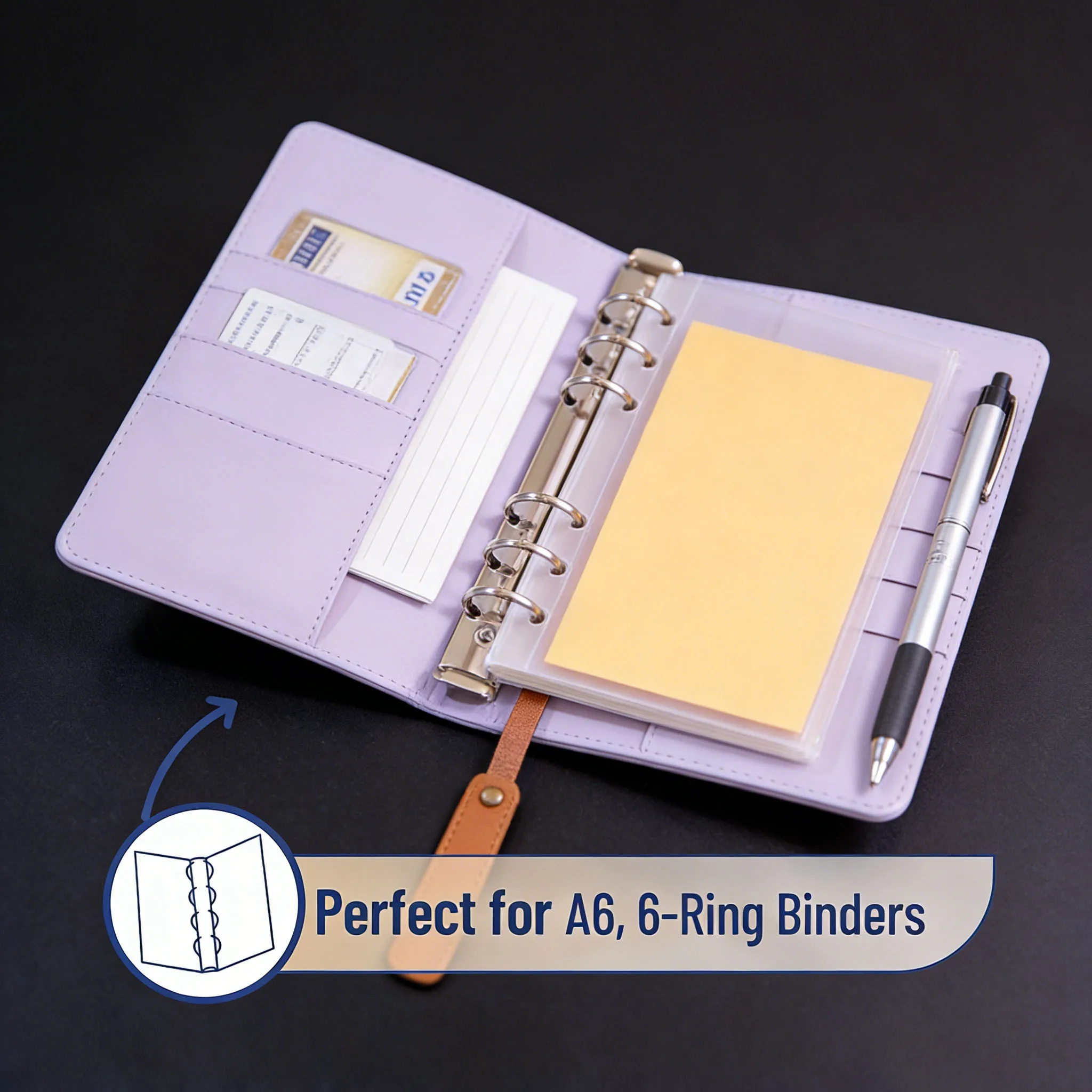 Clear PVC A6 6-Hole Zipper Pouch Cash Envelope Bags for Budget Binder Planner Notebook Additions (5/10/20pcs)