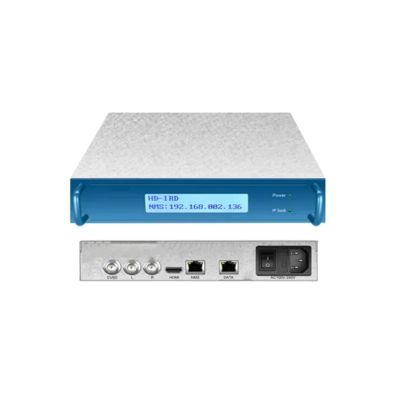 جهاز فك ترميز IRD للشبكة 2025 مع وحدة فك ترميز SRT/HLS/HTTP/HTTPS/RTMP/UDP MEPG2 H.264 H.265 IP إلى HD MI/CVBS