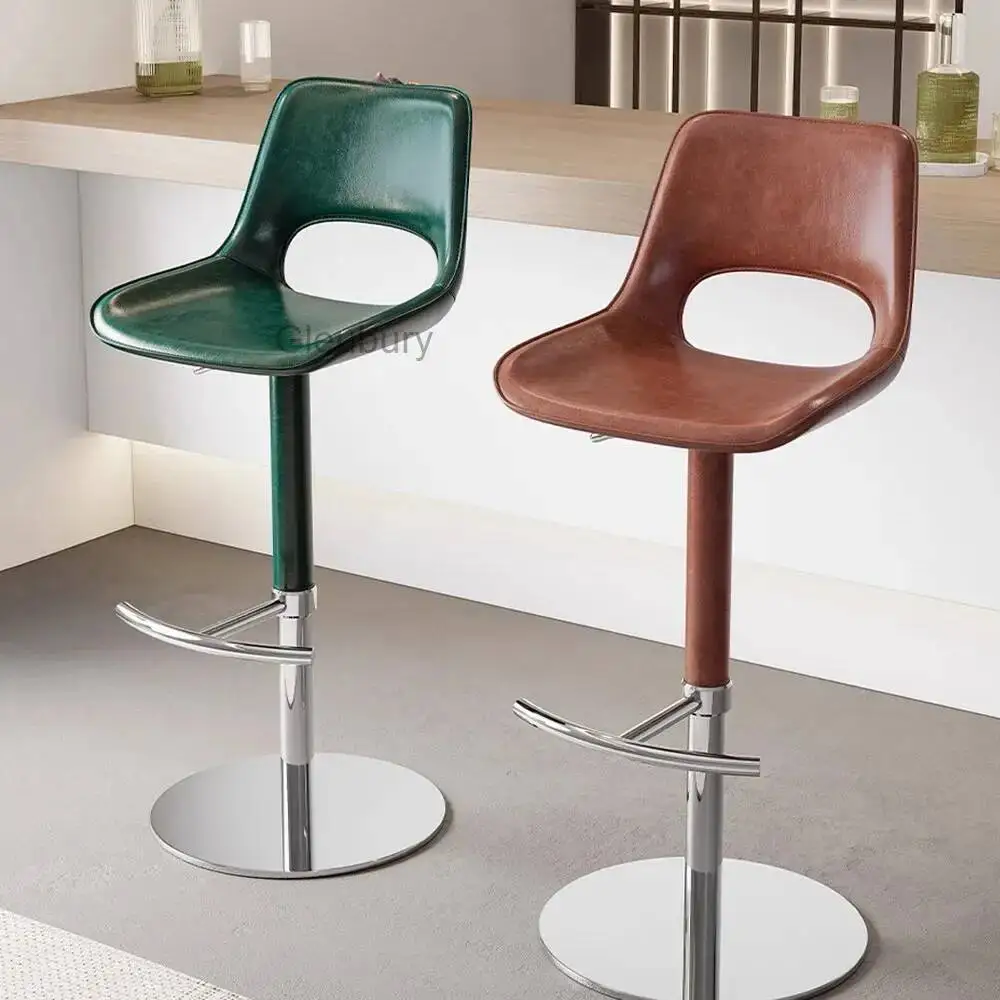 

Барные стулья Итальянский барный стул с регулируемой высотой Современный минималистский барный стул для кофейни Барные стулья из нержавеющей стали Табуреты для домашнего использования