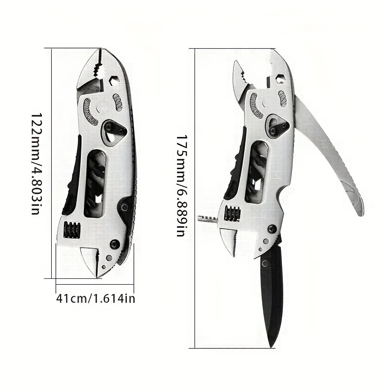 1pc Folding Pliers Outdoor Camping Multifunctional and Multi-purpose Mini Pliers Tool Stainless Steel Tool with S2 Batch Head
