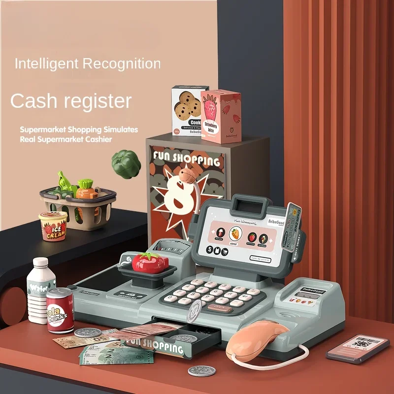 Children's supermarket cash register toy simulation for 4 babies aged 3 and above