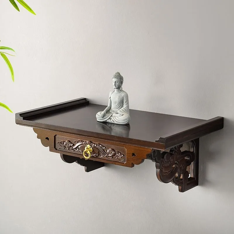 God of Wealth Buddhist cabinet, shrine Guanyin offering table, shrine offering table wall-mounted hanging cabinet, household