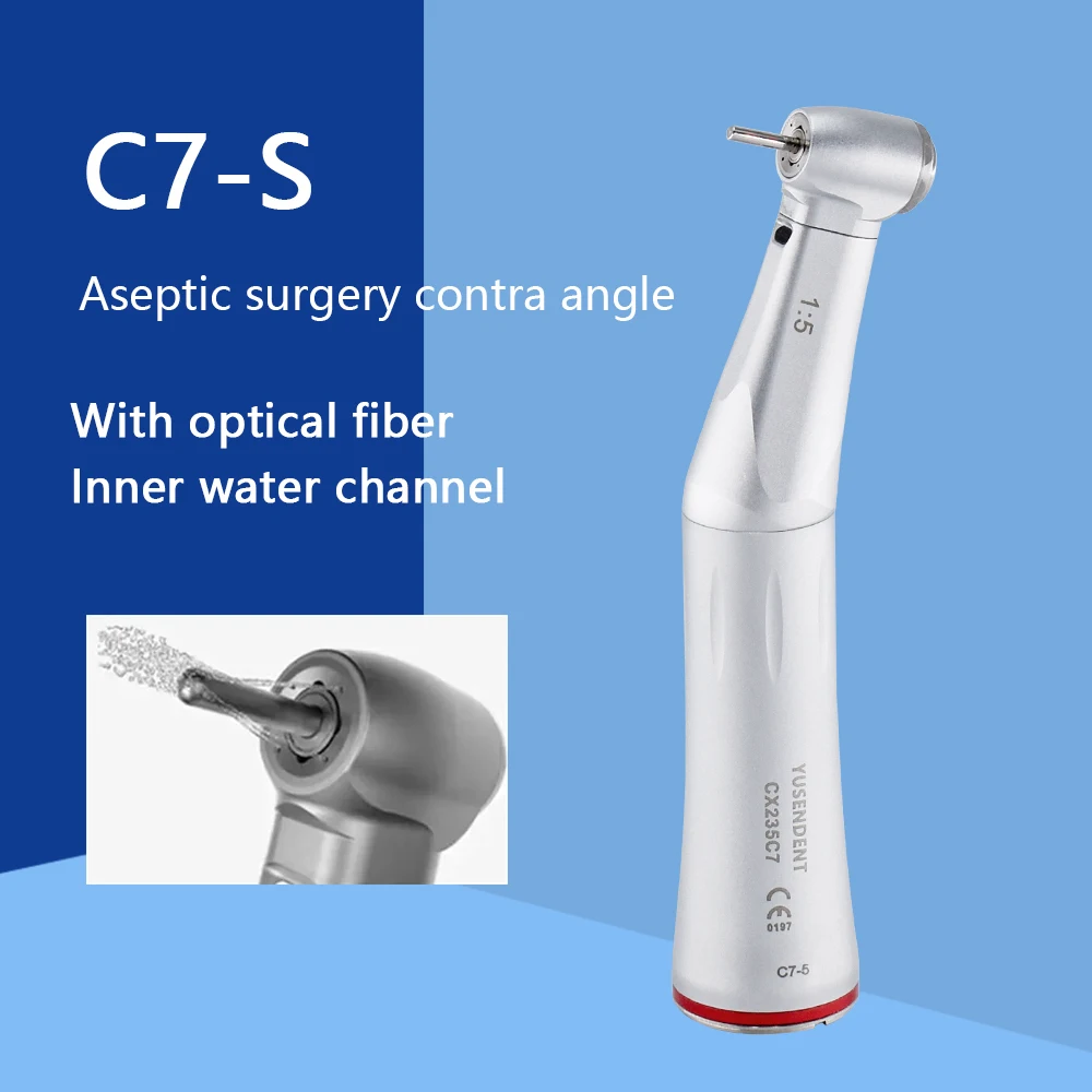 COXO YUSENDENT Den tal 1:5 Increasing Fiber Optic Inner Channel Contra Angle Low Speed Handpiece C7-5