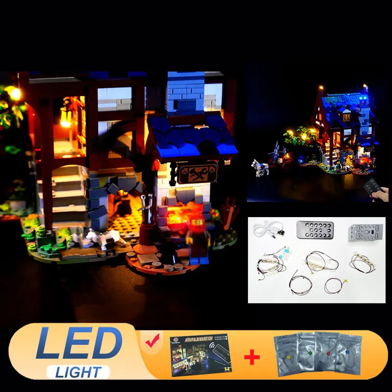 

LED Light Kit For LEGO 21325 Medieval Blacksmith Collectible Ideas DIY Gift (Not Include Building Blocks Bricks Kits Sets Model)