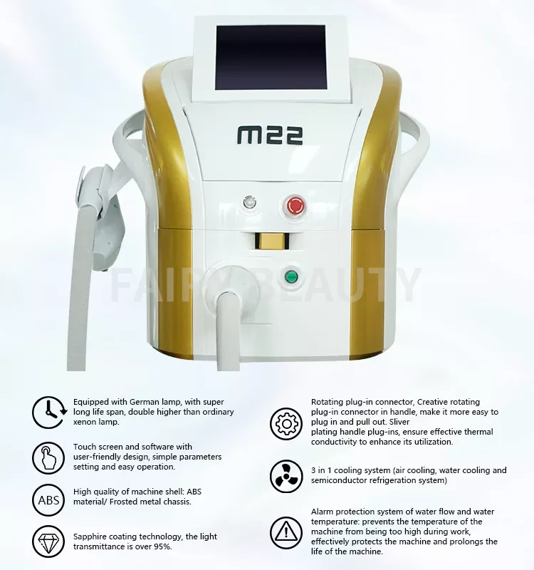 Newest M22 OPT IPL Hair Removal Machine M22 Lumenis Resurfx Photon Facial Whitening Permanent Hair Remove Acne Treatment Device