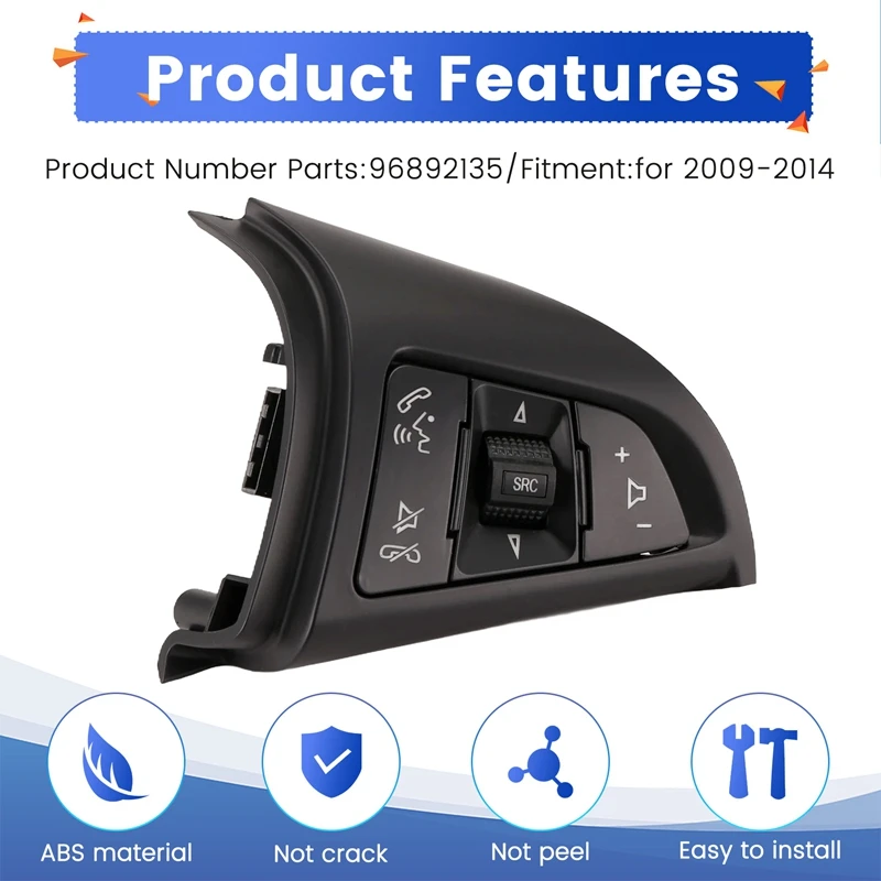 Car Steering Wheel Right Multifunction Button Telephone Volume Control Switch 96892135 For Chevrolet Cruze 2009-2014