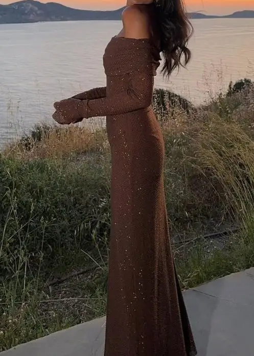 

Women's Fashion Dress 2025 Spring/summer Elegant Temperament, Solid Color, Long Sleeved Dress, Women's Dress, Autumn/winter