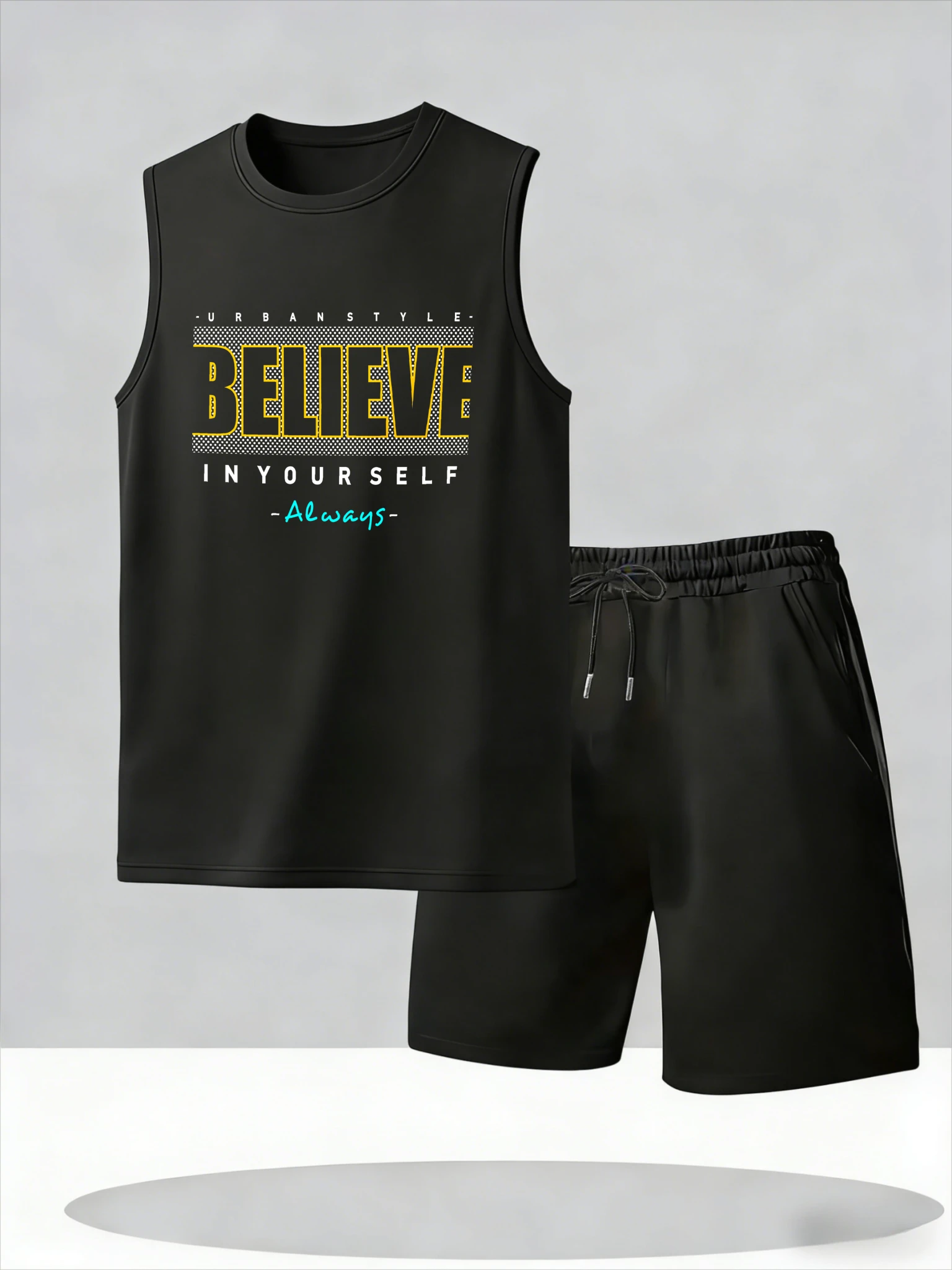 

Men's Tank Top Sets 2026 Summer Thin Quick Dry Two-piece sets oversize running crewneck seaside drip clothing Breathable beach