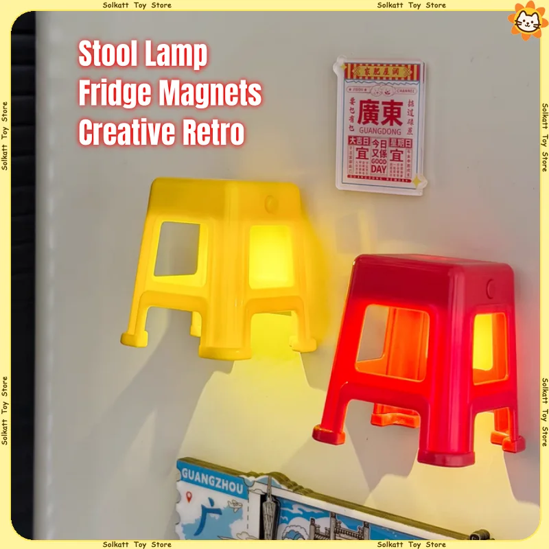 Stool Lamp Fridge Magnets Creative Retro Collection Guangdong Province Souvenir Home Decoration Plastic Desktop Ornament Gifts