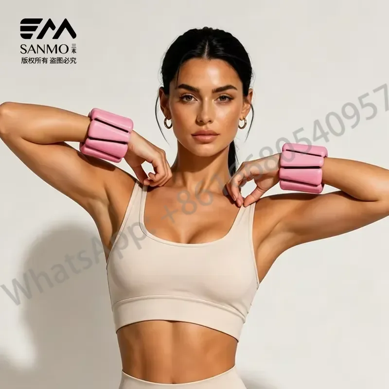 Wholesale Logo 2lb 4lb Silicone Adjustable Silicone Wrist & Ankle Weights Segmented Ankle Weights for Women Fitness