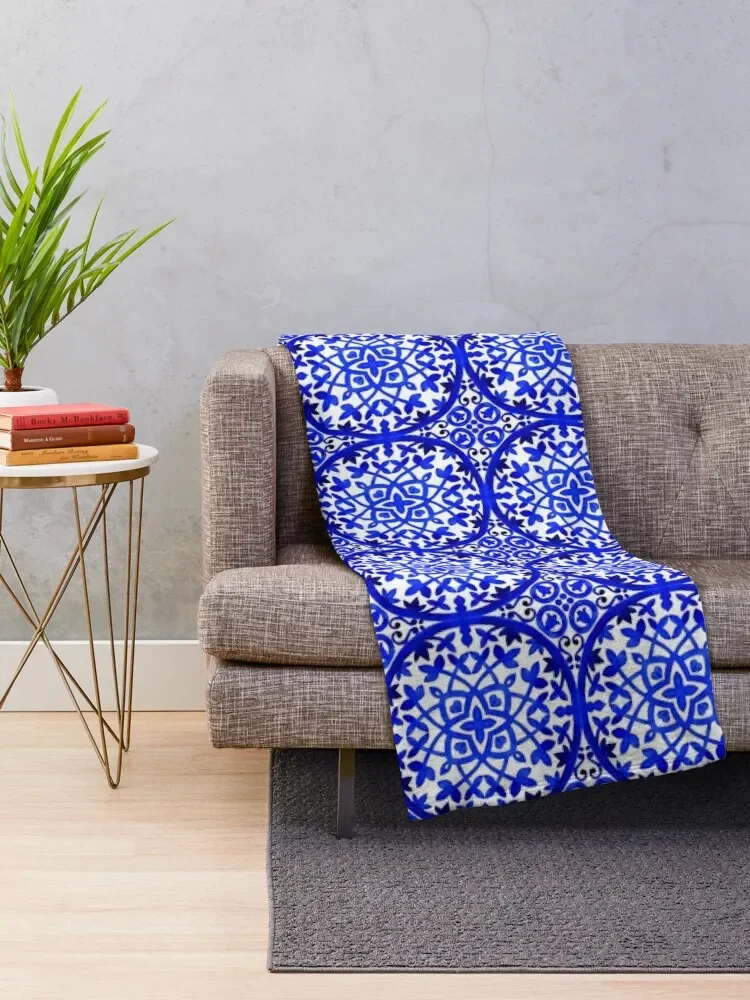 Portuguese azulejo tiles. Throw Blanket Luxury Thicken Flannels Hair christmas gifts Blankets